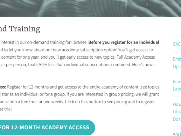 CAC Academy Announcement