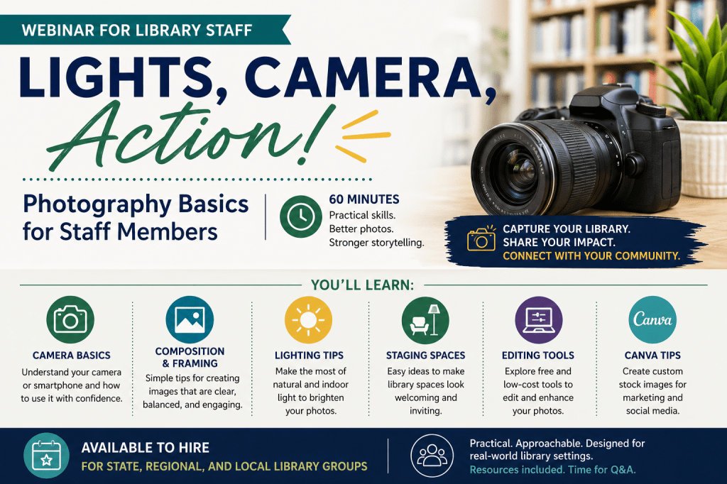 social media graphic with digital camera